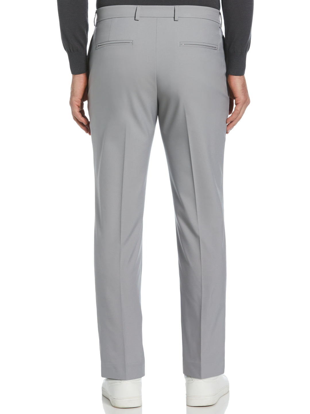 Slim Fit Solid Flat Front Pant (Chiseled Stone)