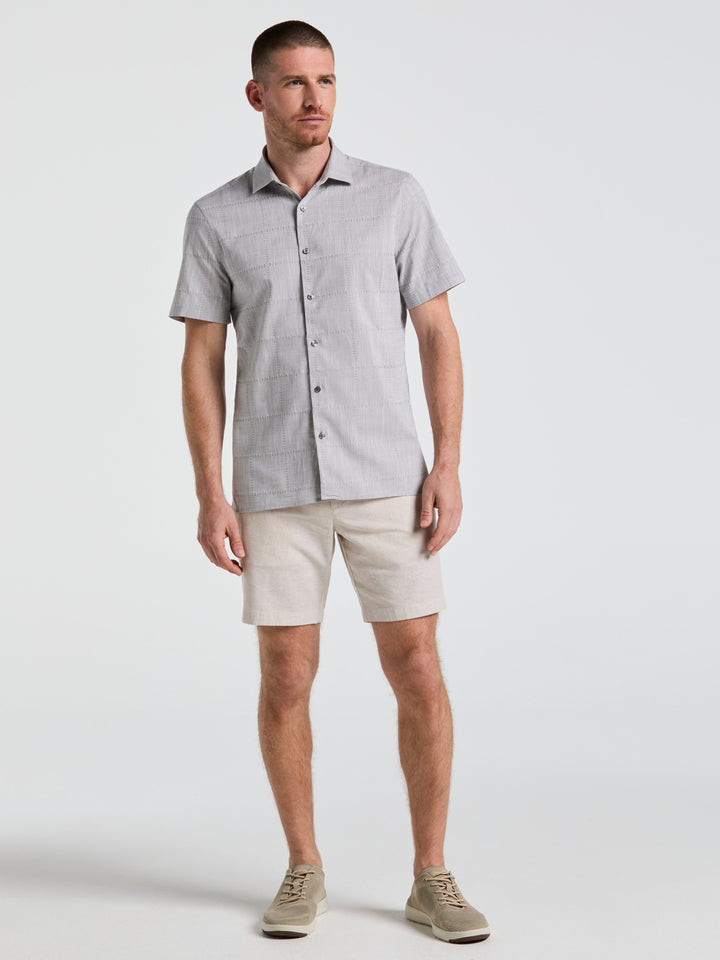 8" Flat Front Linen Cotton Short (Natural Linen)