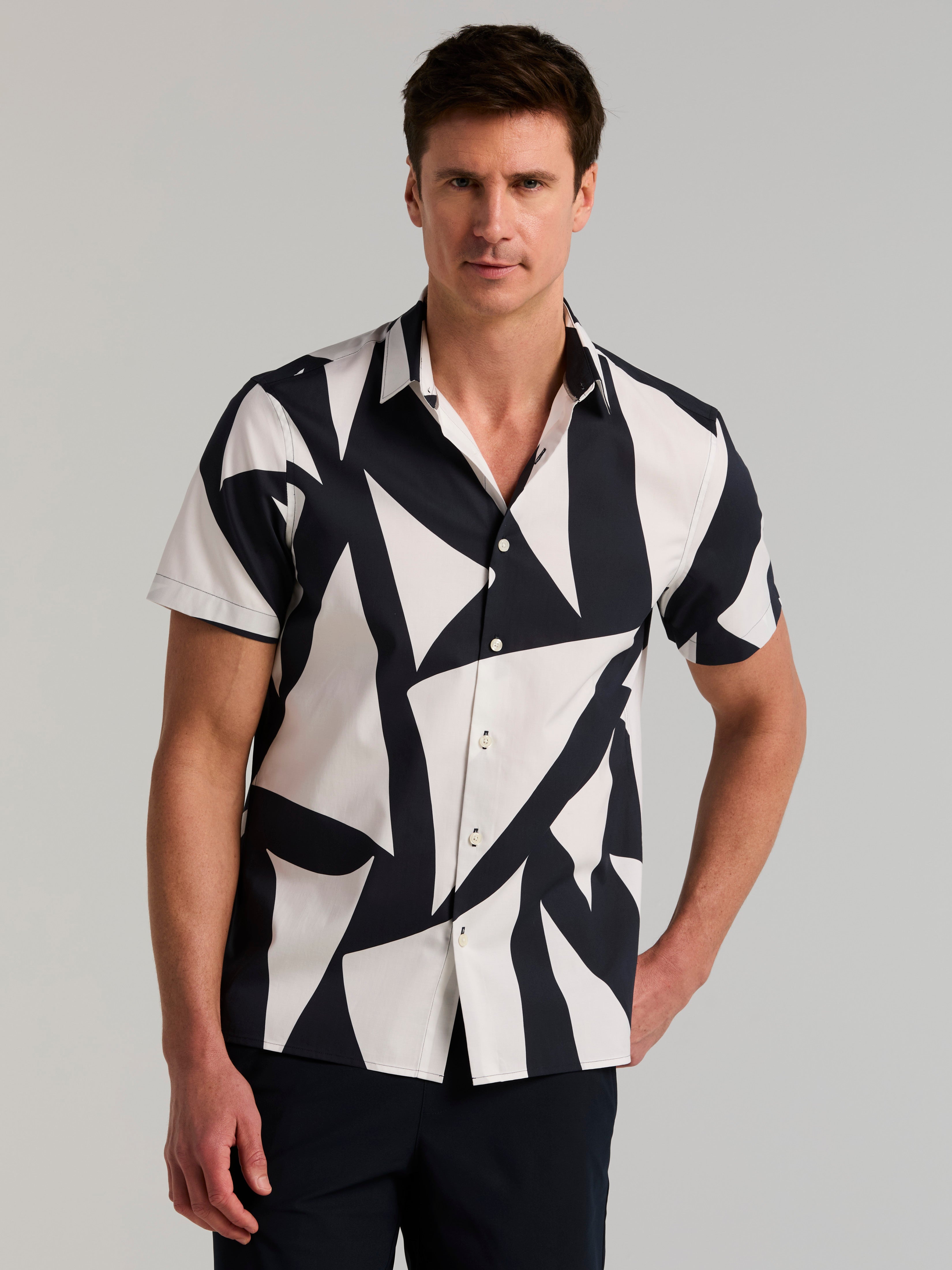 Abstract TENCEL™ Sail Print Cotton Shirt – Perry Ellis