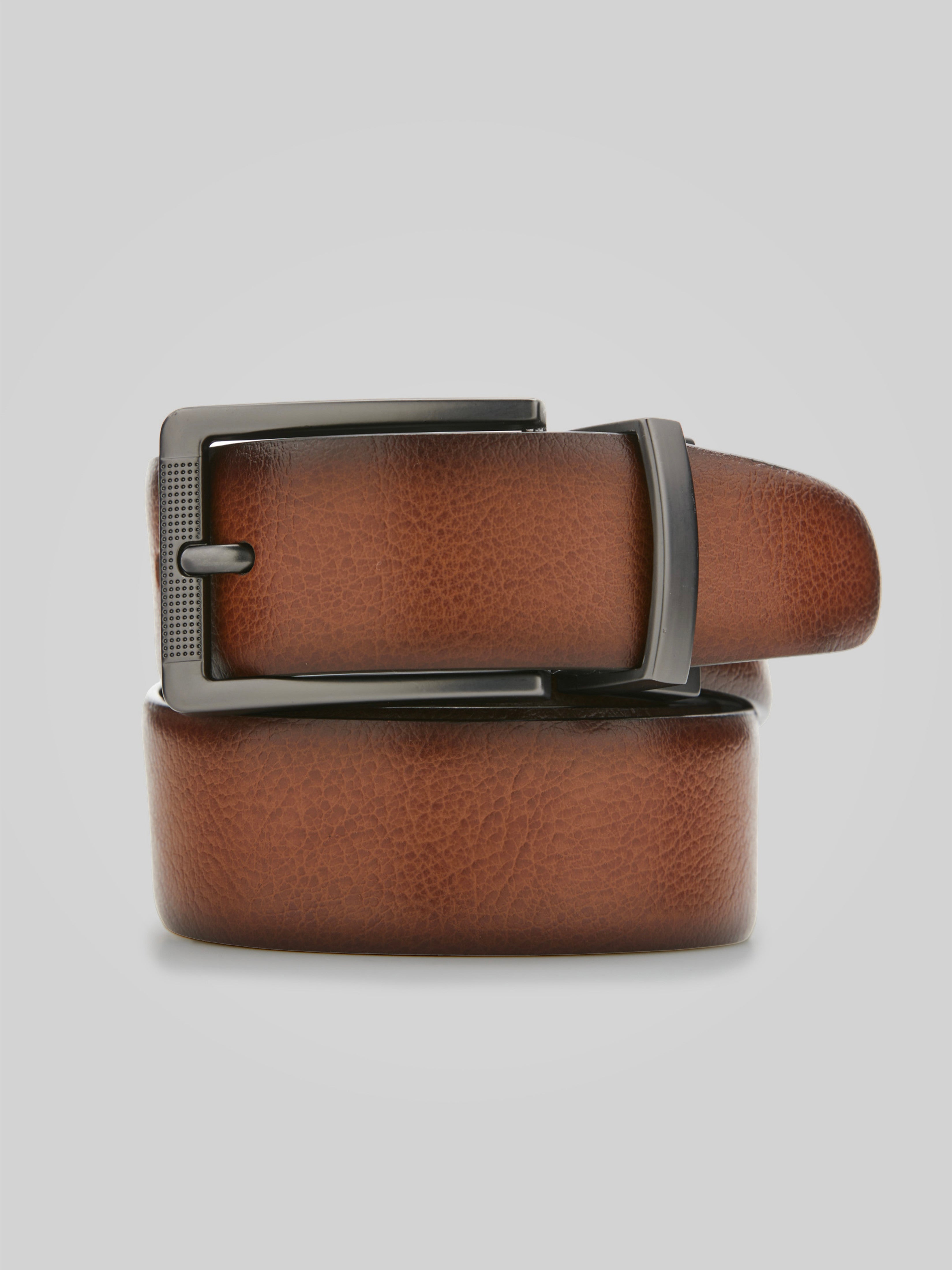 Burnished Reversible Leather Belt Perry Ellis Burnished Reversible Leather Belt Perry Ellis