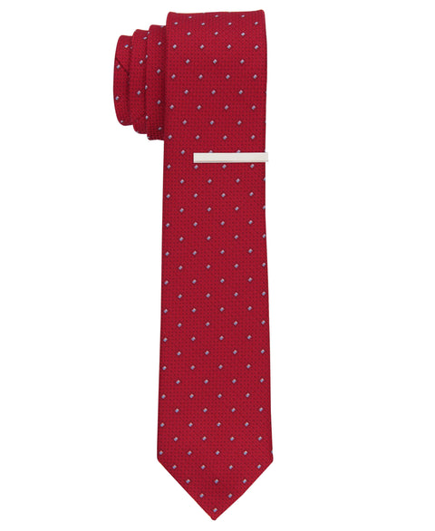 Conley Neat Slim Tie (Red) 