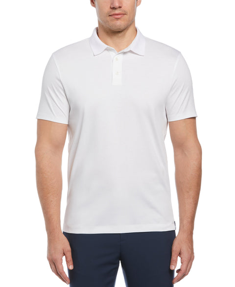 Cotton Textured Knit Polo Shirt (Bright White) 