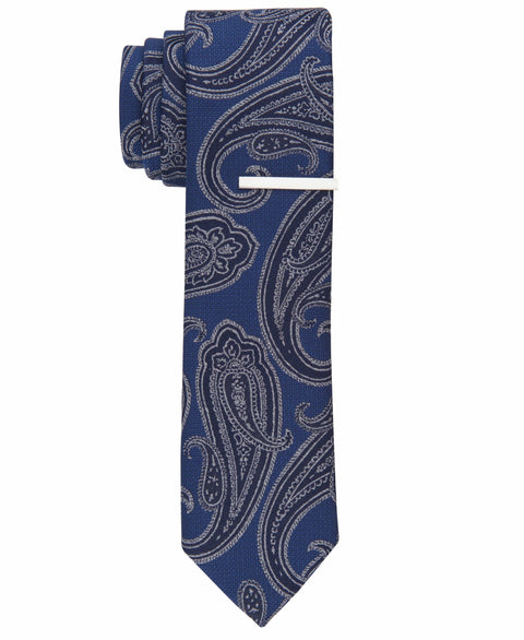 Corbin Paisley Slim Tie (Navy) 