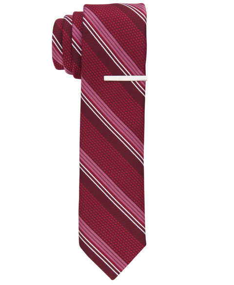 Griswell Stripe Tie (Burgundy) 
