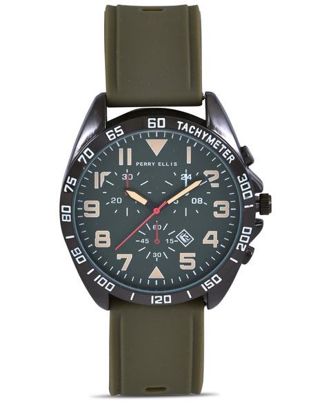 Olive Silicone Strap Sport Watch (Olive) 