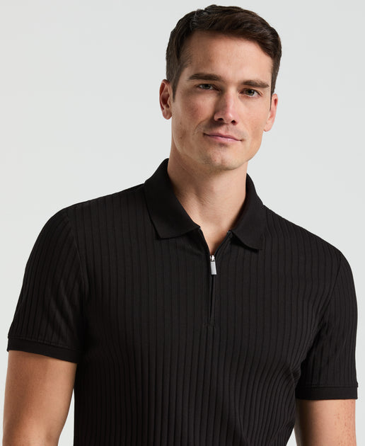 TNRCN HALF ZIP POLO BLACK – TAIN DOUBLEPUSH