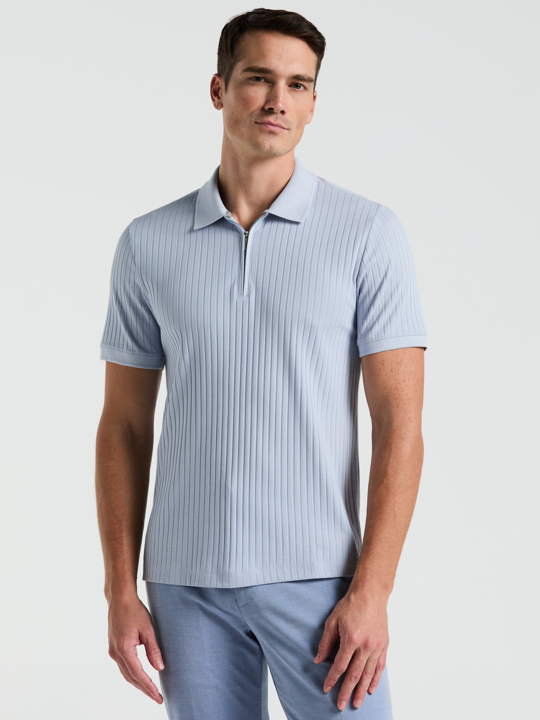 Quarter Zip Ribbed Polo (Kentucky Blue)