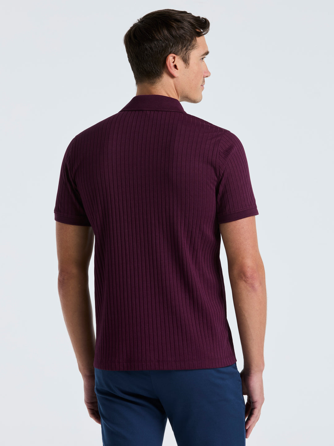 Quarter Zip Ribbed Polo (Potent Purple)