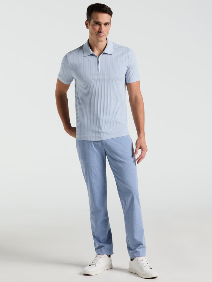 Quarter Zip Ribbed Polo (Kentucky Blue)