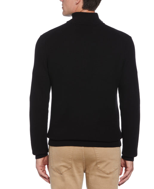 NEW PERRY ELLIS HALF ZIP WOOL BLEND BLUE ARGYLE PULLOVER