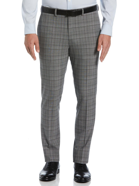 Skinny Fit Plaid Suit Pant