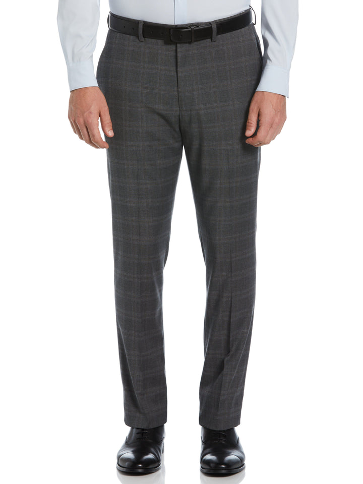 Slim Fit Deco Plaid Suit Pant (Grey/Brown)