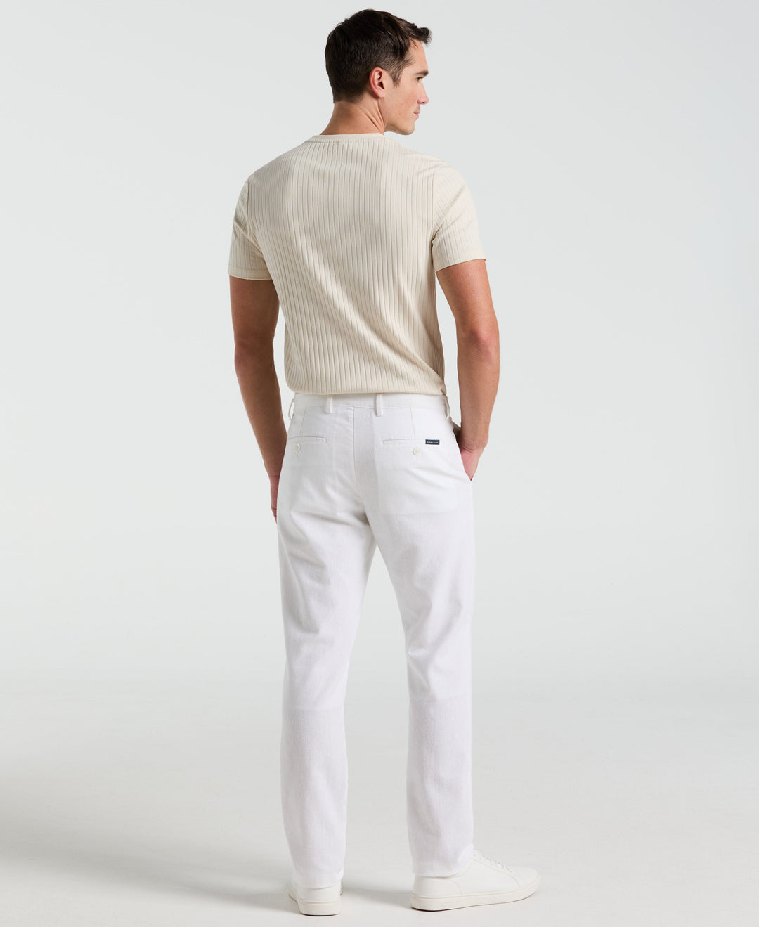 Slim Fit Flat Front Chino Pant (Bright White)