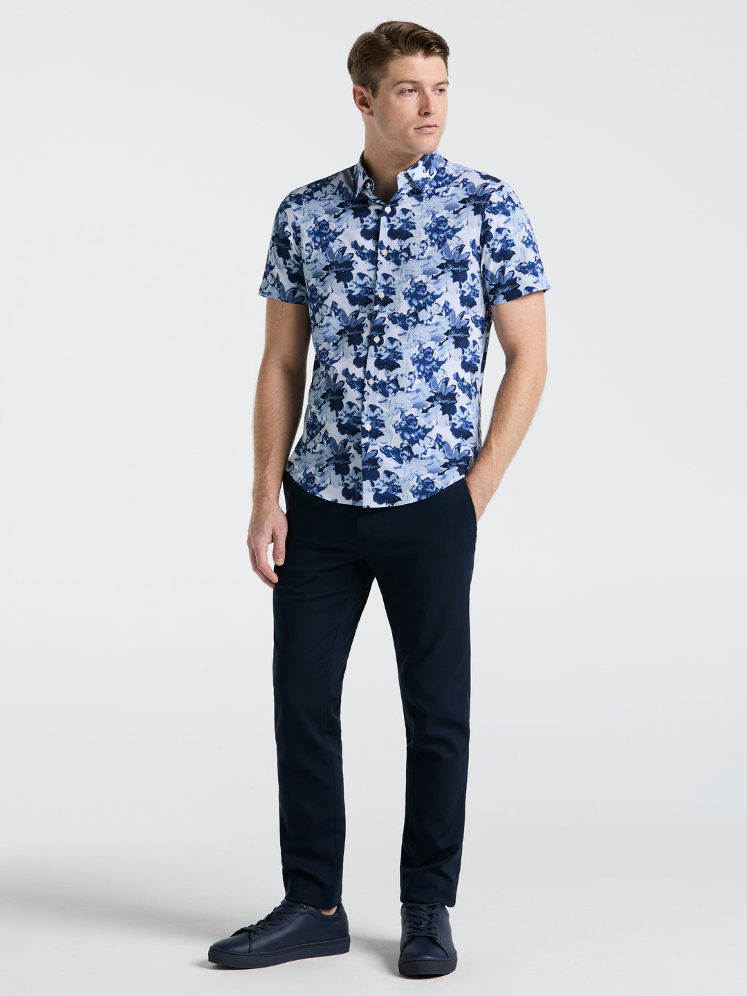 Floral Print Shirt (Blue Depths)