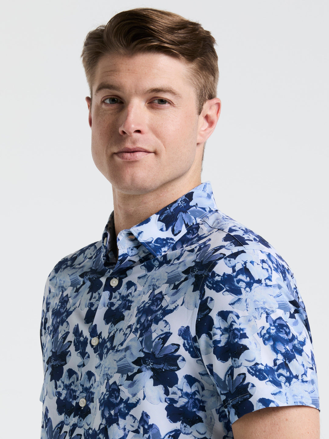 Floral Print Shirt (Blue Depths)