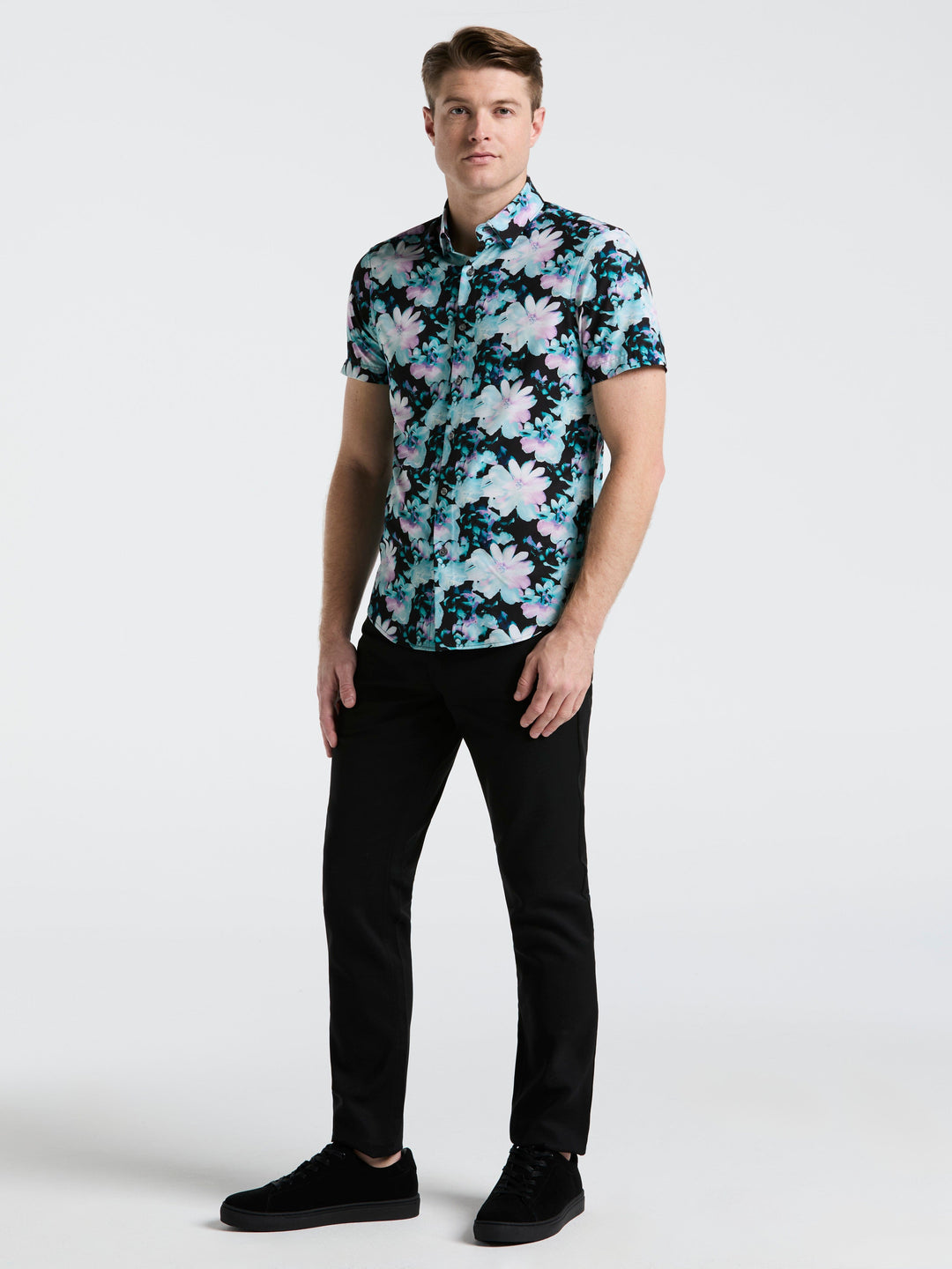 Floral Print Shirt (Orchid Ice)