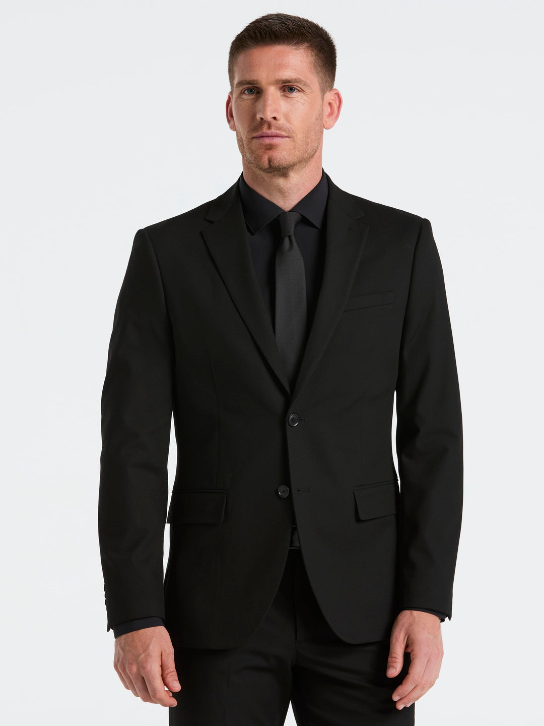 Dobby Louis Slim Fit Suit Jacket (Black)