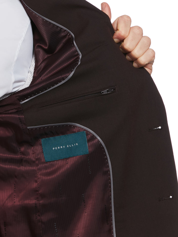 Dobby Louis Slim Fit Suit Jacket (Port)