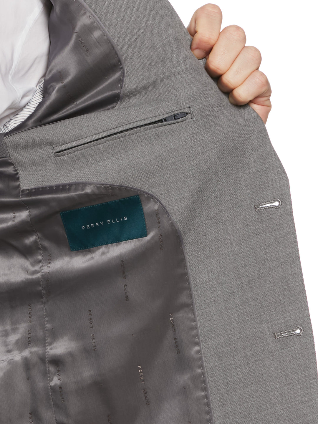 Dobby Louis Slim Fit Suit Jacket (Alloy)