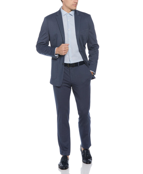 Slim Fit Microgrid Knit Suit Jacket (Medium Navy) 