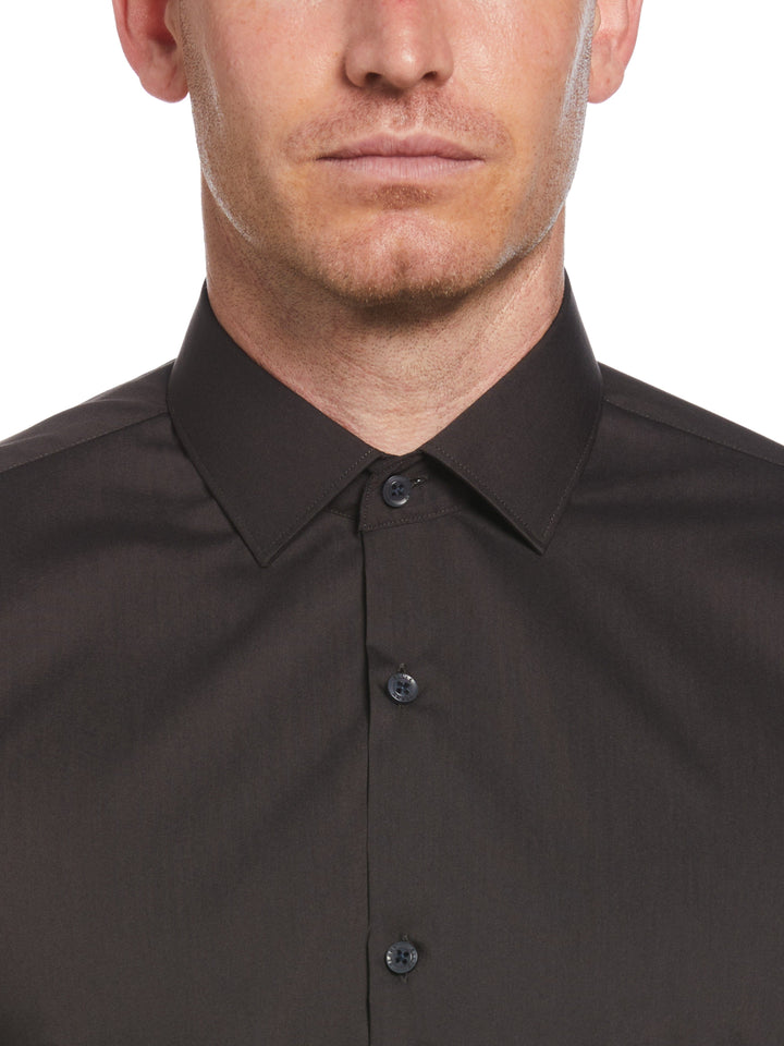 Brown Solid Dress Shirt (Brown)