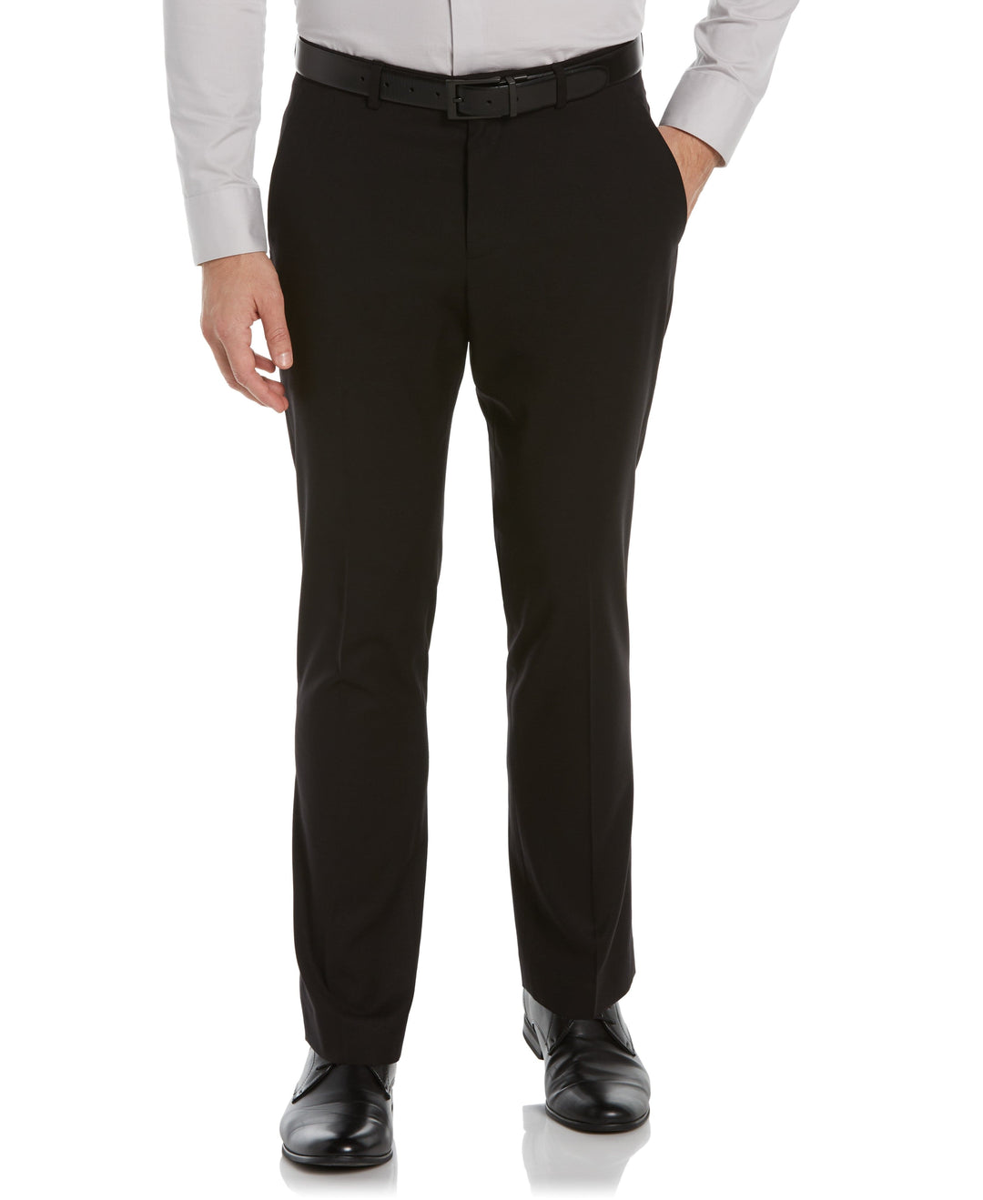 Slim Fit Stretch Active Waistband Dress Pant (Black)