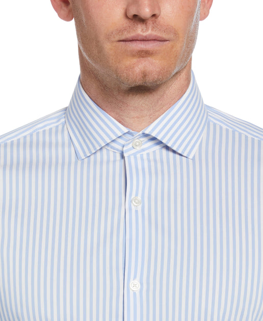 Men's Light Blue Stripe Print Shirt | Perry Ellis