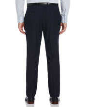 Textured Fashion Plaid Slim Fit Suit Pants (Navy) 