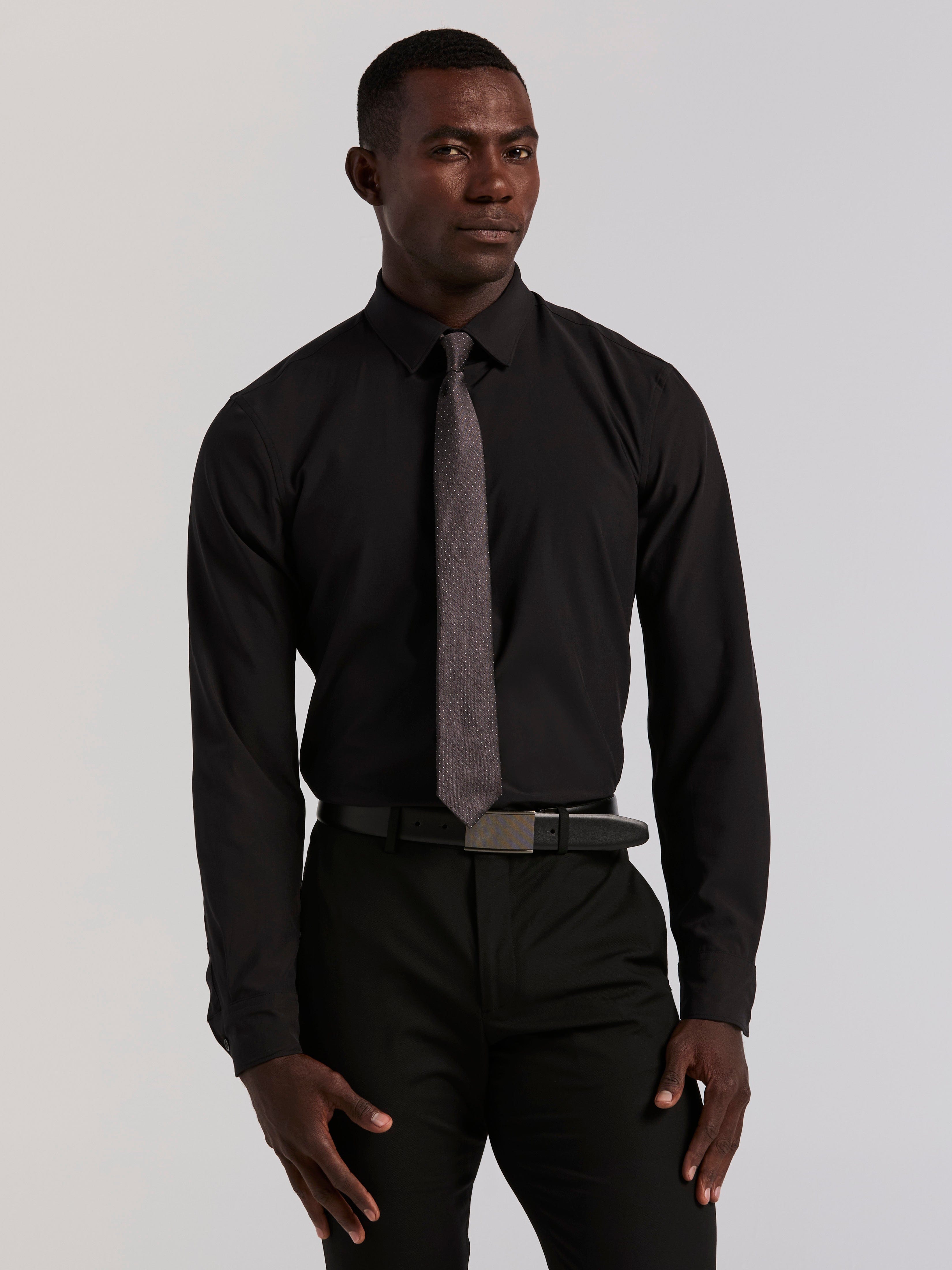 black slim fit dress shirts Lenox Dress Shirt Slim Fit