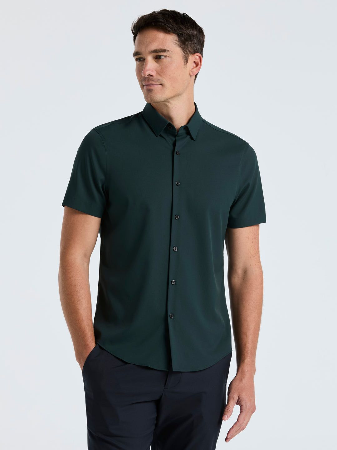Total Stretch Twill Solid Shirt (Magical Forest)