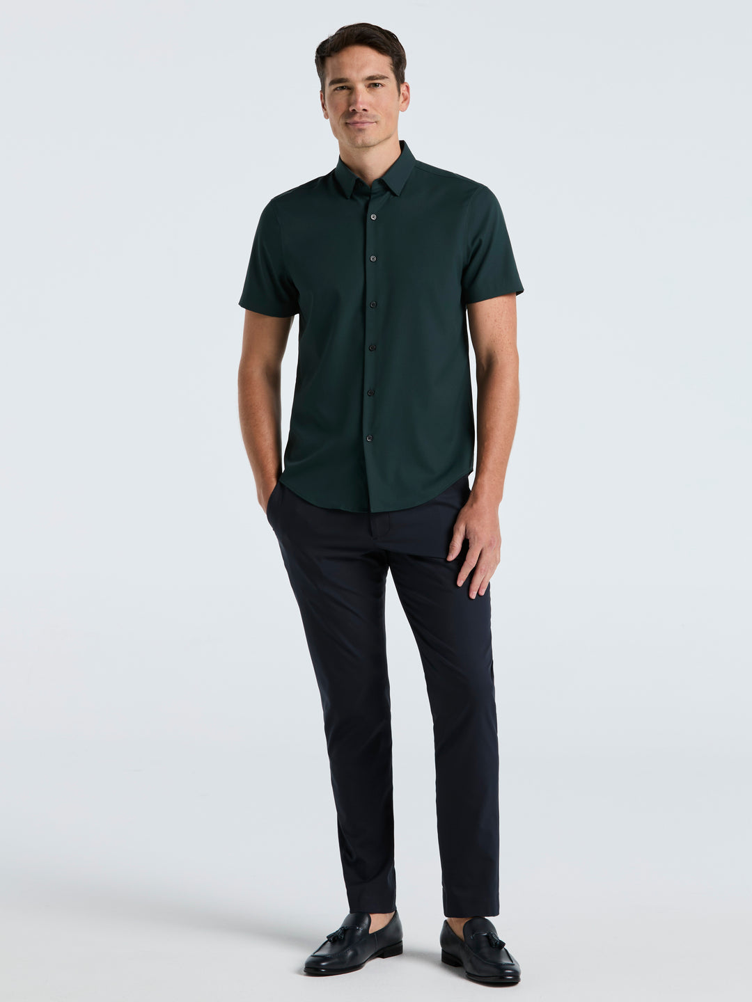 Total Stretch Twill Solid Shirt (Magical Forest)