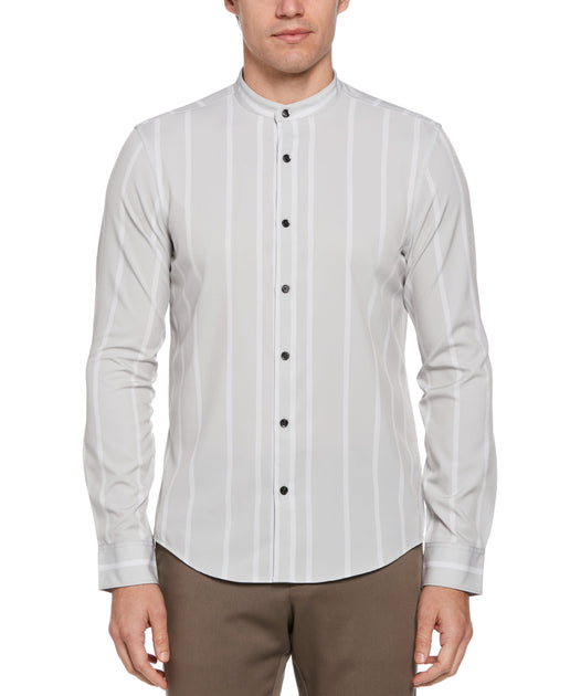 Band Collar Stripe Shirt - Pink [A34_LAH554-63] | AOKI GLOBAL
