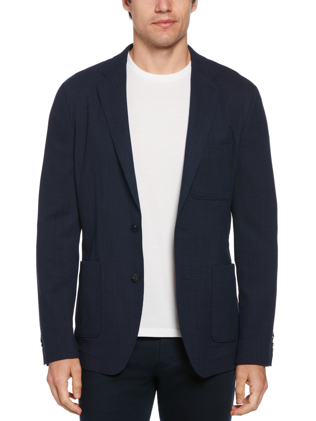 Slim Fit Wool Blend Suit Jacket (Deep Navy)