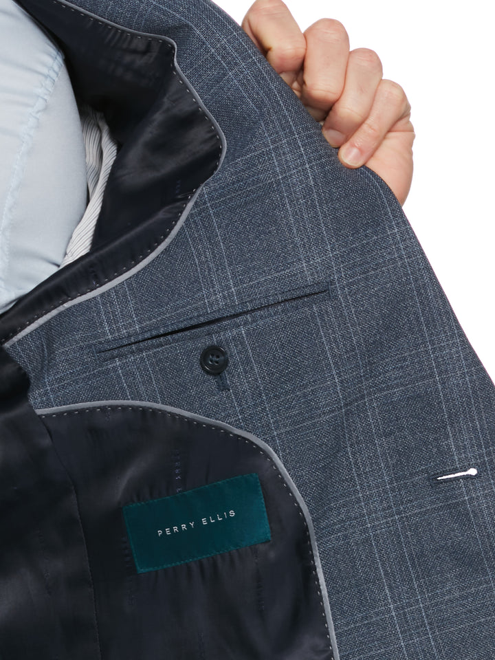 Slim Fit Wool Suit Jacket (Vintage Blue)