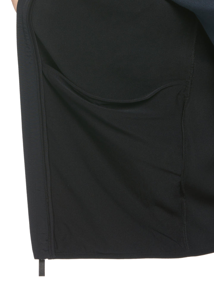 Solid Stretch Full-Zip Fleece Sweater (Black)