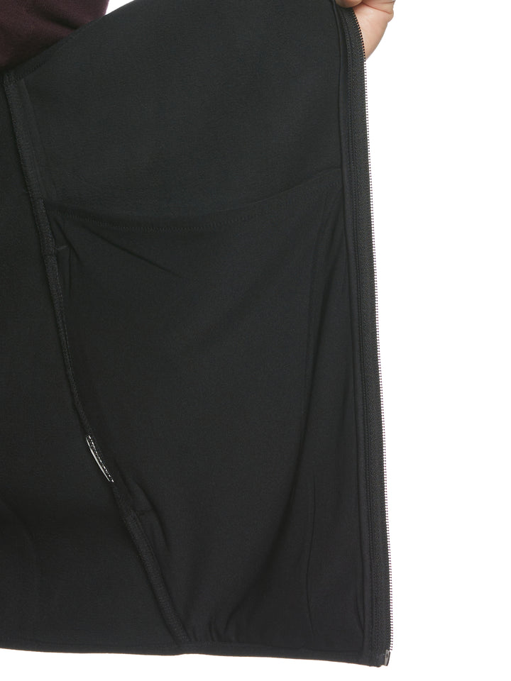 Solid Stretch Full-Zip Fleece Vest (Black)