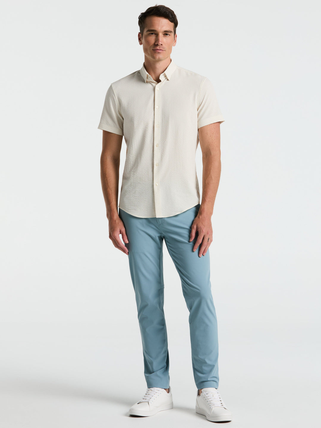 Solid Seersucker Slim Fit Shirt (Birch)
