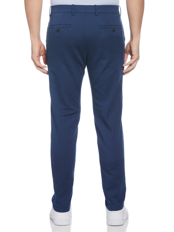 Slim Fit Dobby Flat Front Stretch Chino (Dark Denim)