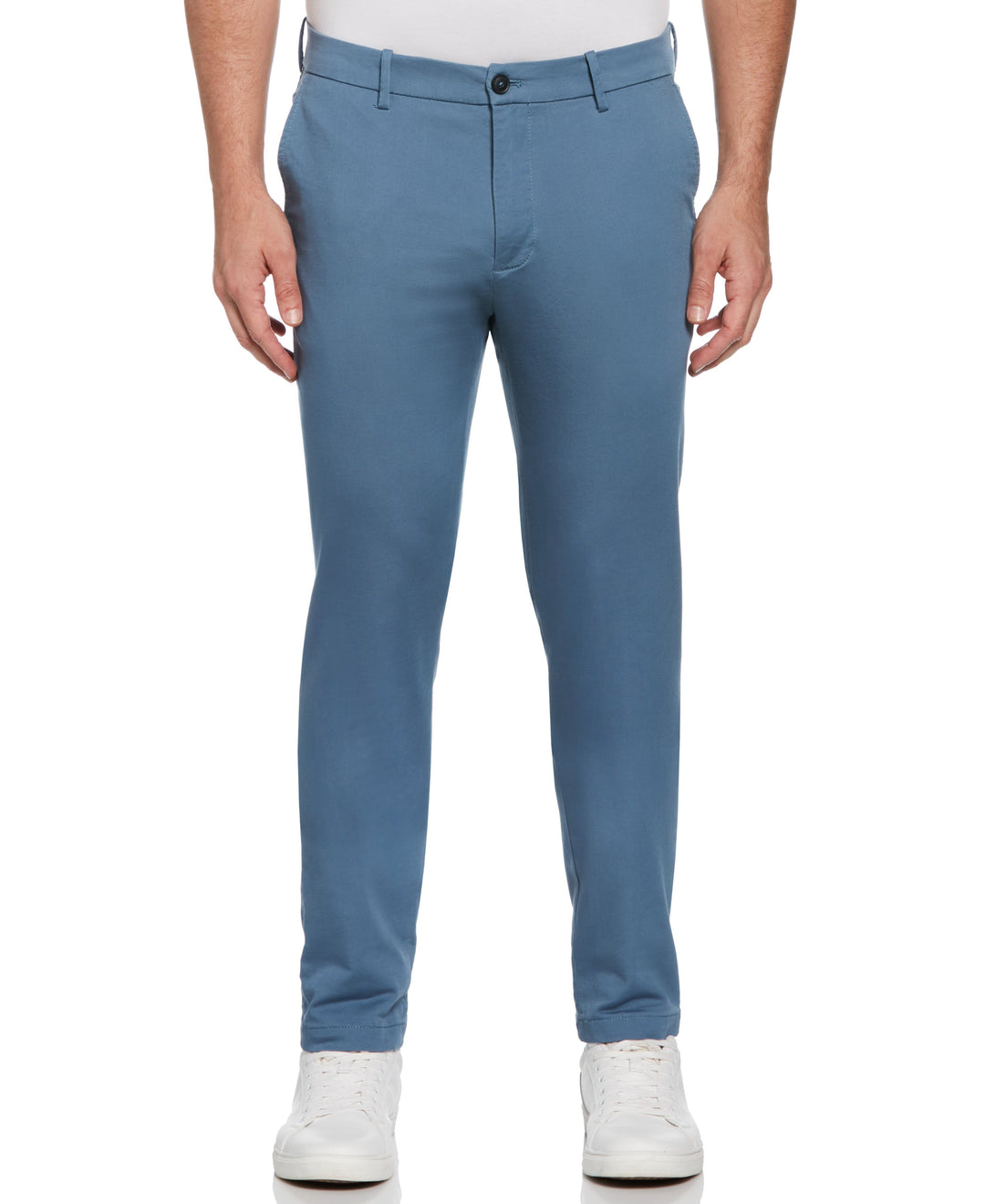 Slim Fit Dobby Flat Front Stretch Chino (Copen Blue)