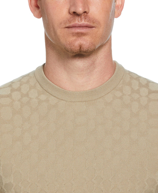 Men's Tech Geometric Pattern Long Sleeve Crew Sweater