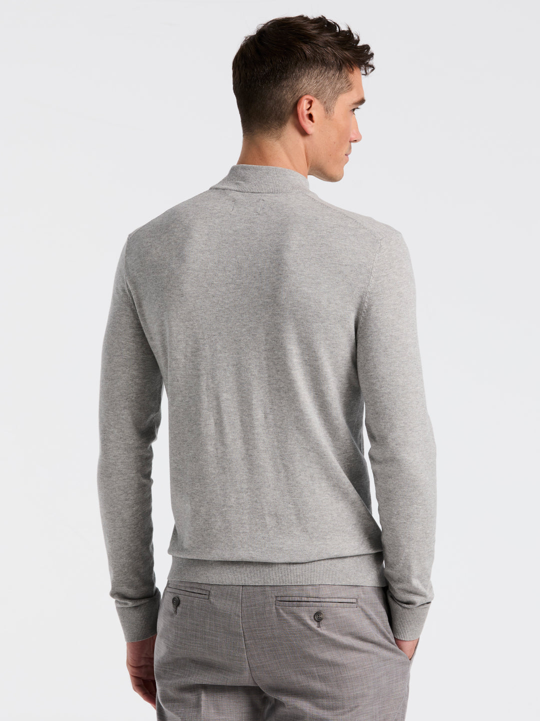 Tech Mock Neck Pullover Sweater (Quiet Gray Heather)