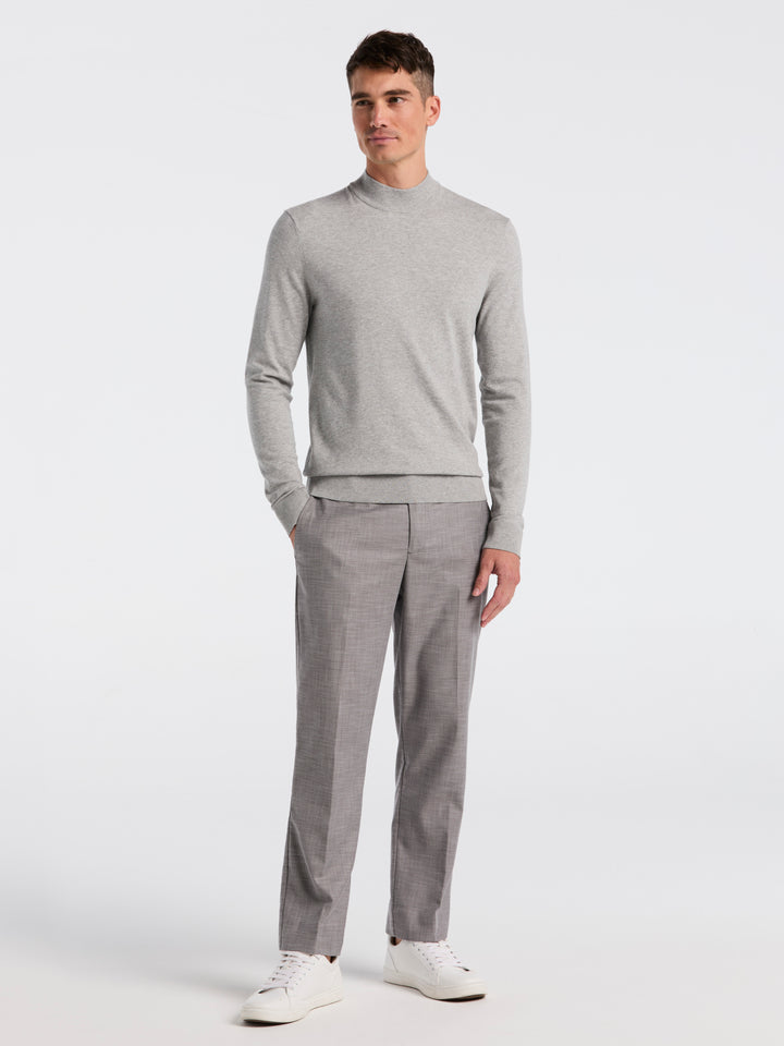 Tech Mock Neck Pullover Sweater (Quiet Gray Heather)