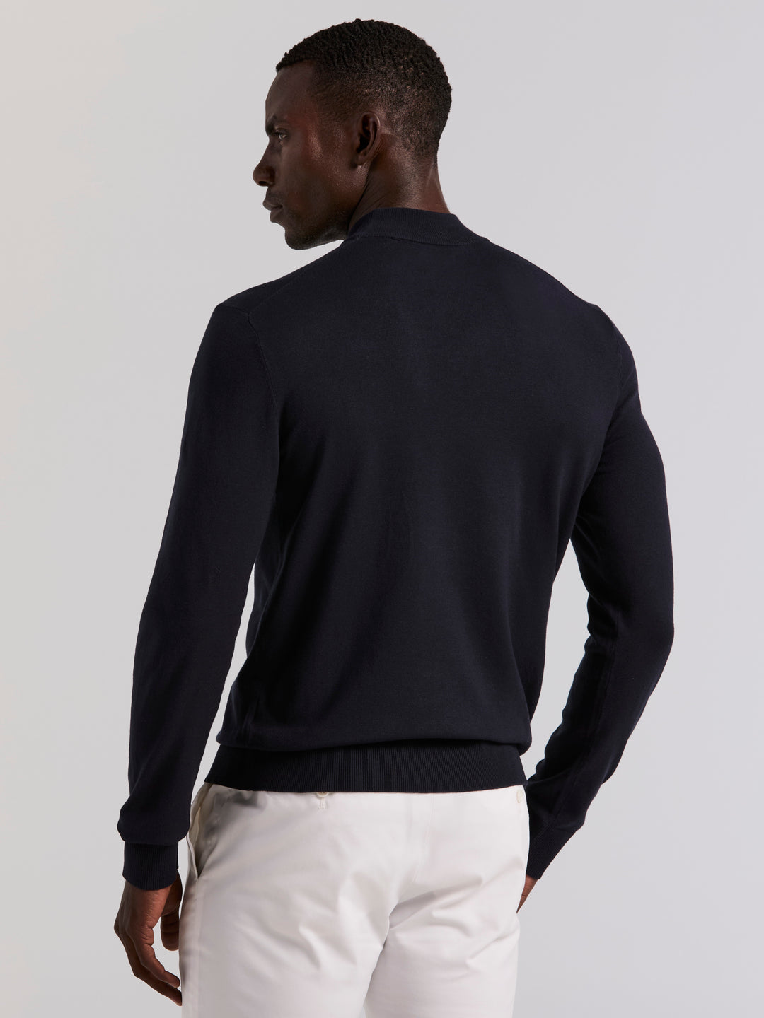 Tech Mock Neck Pullover Sweater (Dark Sapphire)