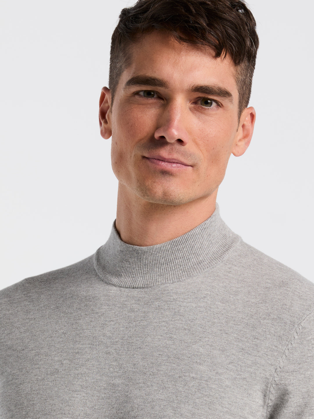 Tech Mock Neck Pullover Sweater (Quiet Gray Heather)