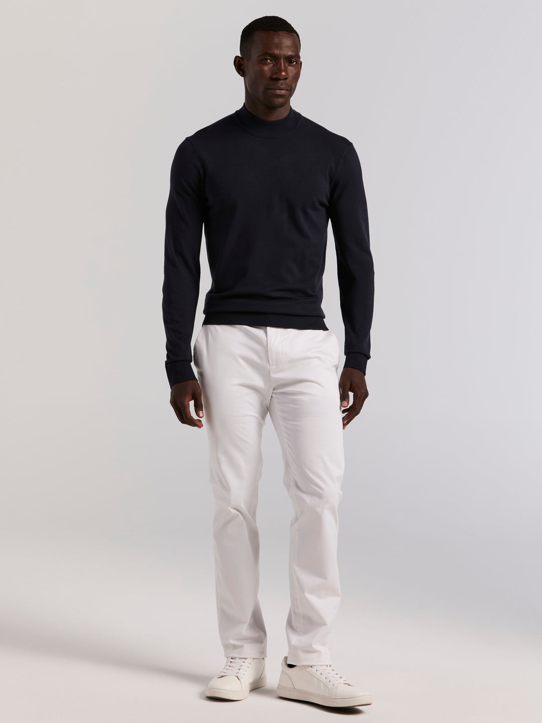 Tech Mock Neck Pullover Sweater (Dark Sapphire)