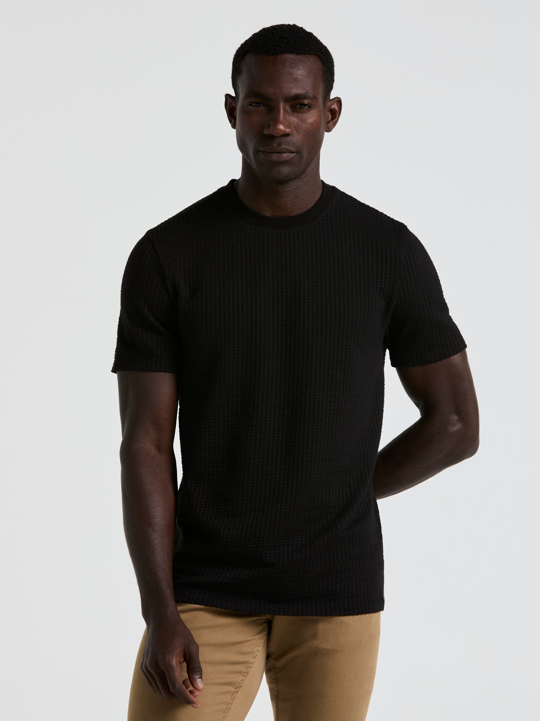 Textured Crew Tee (Black)