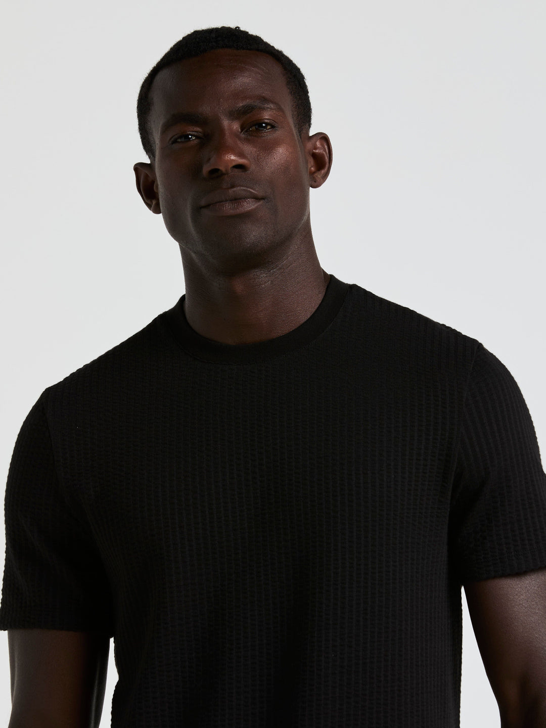Textured Crew Tee (Black)