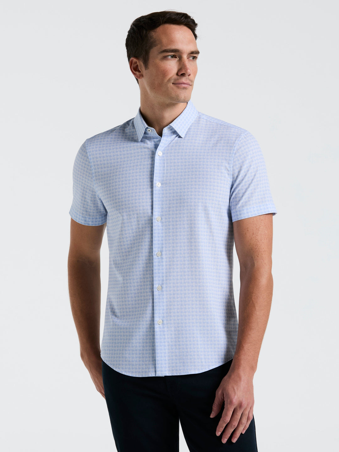 Textured Dot Slim Fit Shirt (Kentucky Blue)