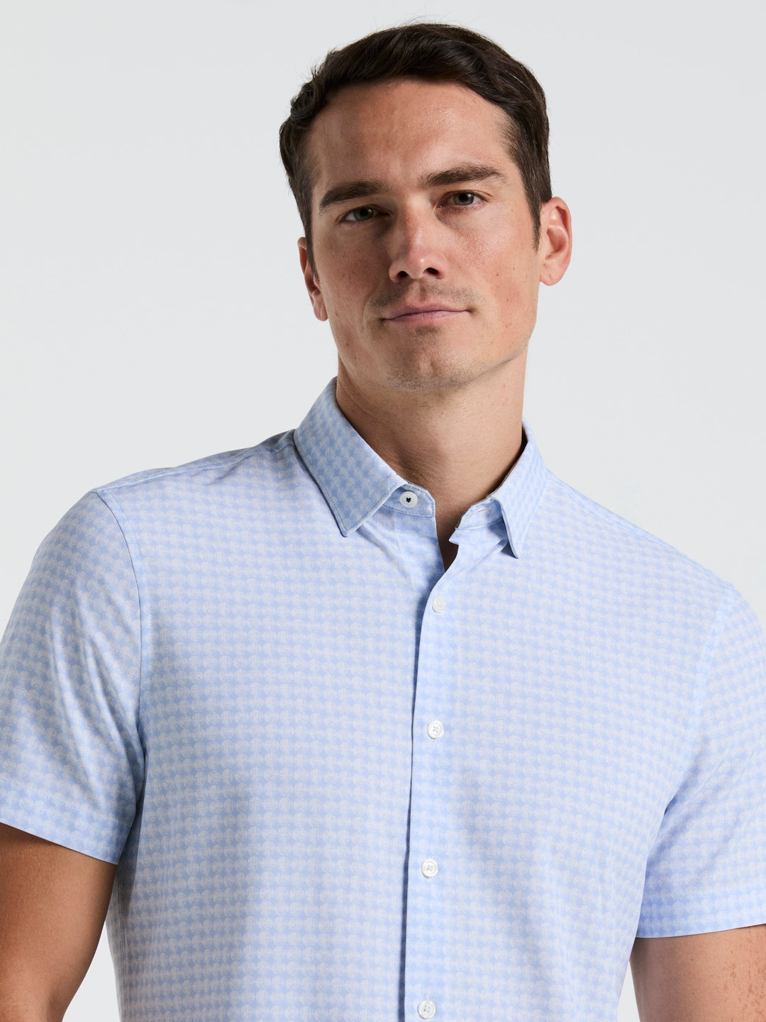 Textured Dot Slim Fit Shirt (Kentucky Blue)