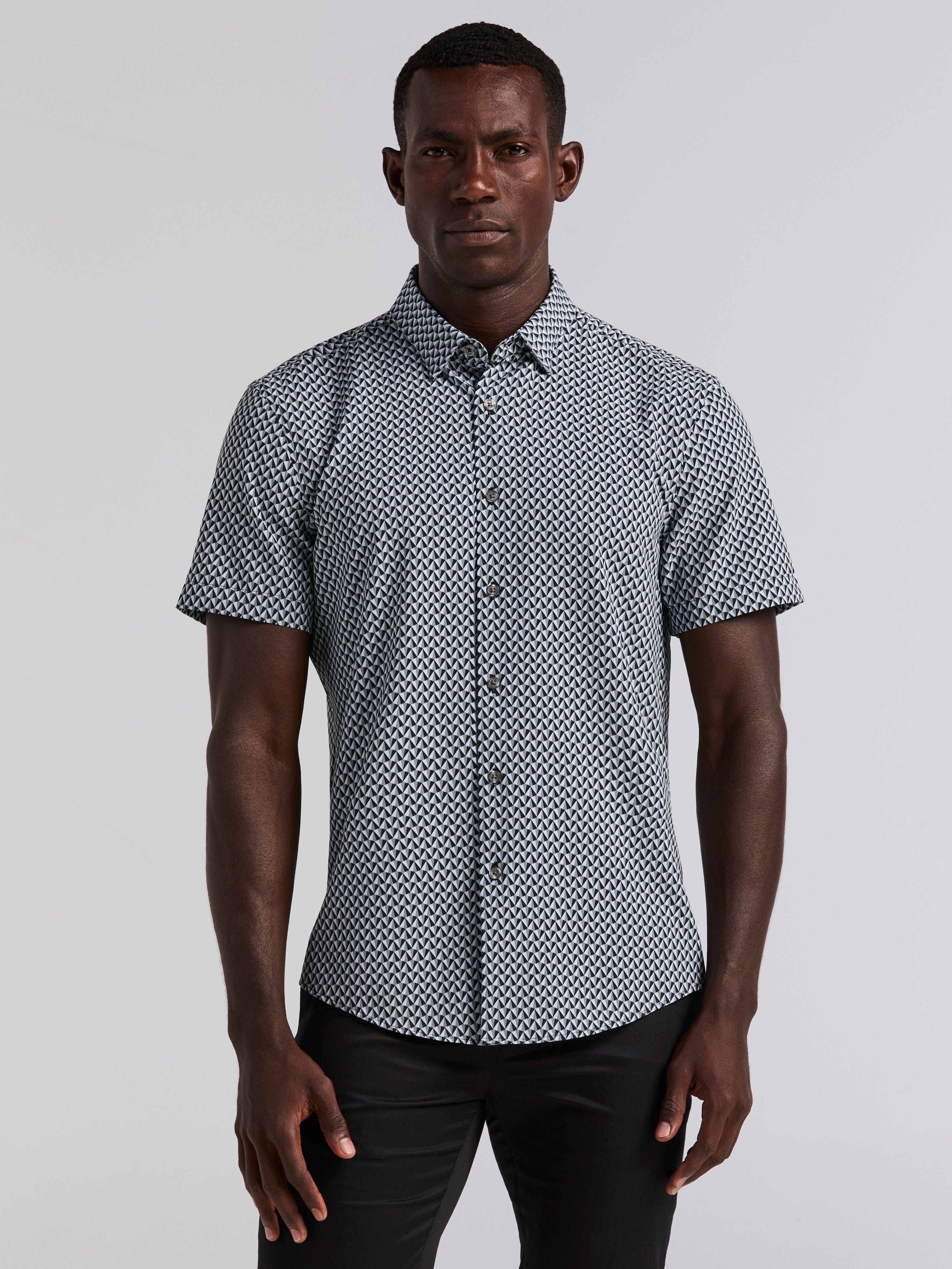 Triangle Geo Print Shirt – Perry Ellis